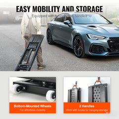 Car Lift, 25.6" Max. Height, 5,000 LBS Capacity Portable Car Lift, with Extended-Length Plates, Heavy-duty Carbon Steel Truck Lift with 120V Power Unit, Auto Car Jack Lifts for Home Garage Shop