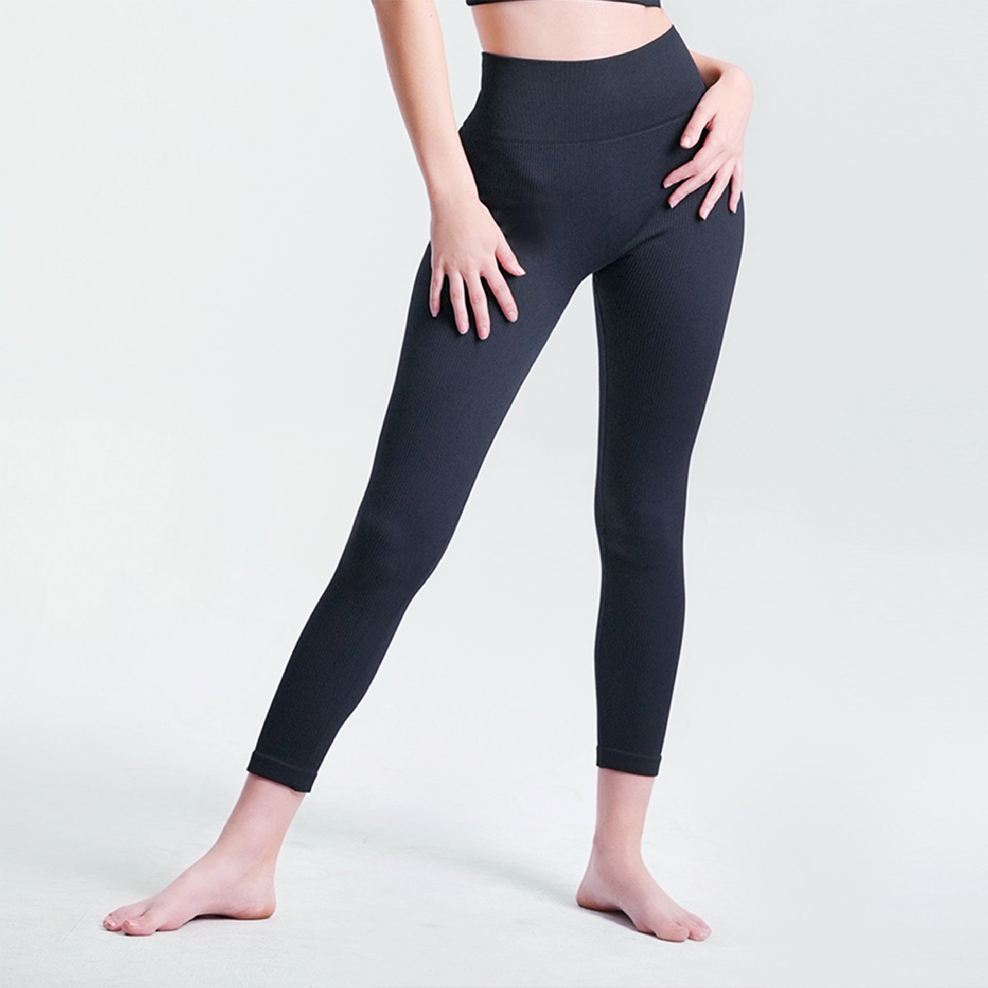 L Women's Yoga Pants Leggings Ribbed Solid High-Waisted Tummy Control Seamless Soft Yoga Gym outfit yoga pants for women leg training