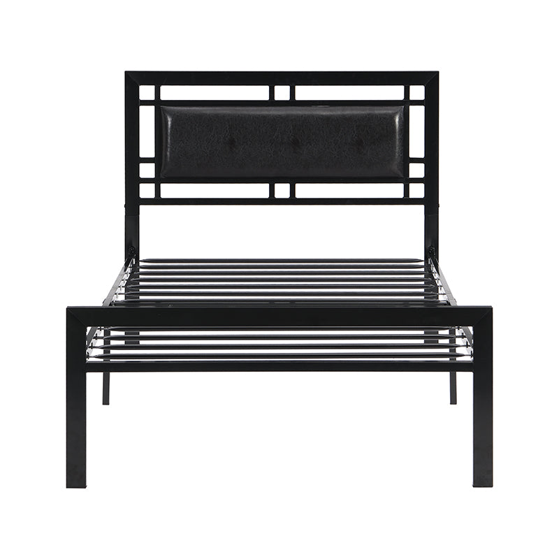 Twin Size metal bed Sturdy System Metal Bed Frame, Modern style and comfort to any bedroom, black