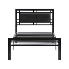 Twin Size metal bed Sturdy System Metal Bed Frame, Modern style and comfort to any bedroom, black
