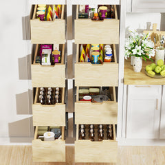 Hard Close Pull Out Cabinet Organizer 8" High Drawer 10½" W x 21" D Wood Slide Out Shelves Cabinet Storage Organizer with Full Extension Rail Slides Pull Out Drawer for Kitchens Cabinet Pantry