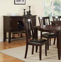 Modern Espresso Dining Table w Butterfly Leaf and 6x Side Chairs 7pc Dining Set Rubberwood Kitchen Dining Room Furniutre