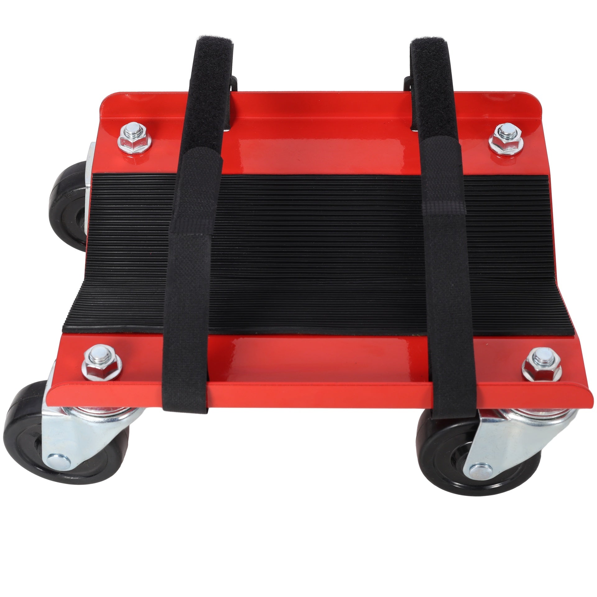 Snowmobile Dolly Heavy Duty V-Slide with 2.5"Swivel Casters and Rubber Pad Protecting Skis 1500Lbs Capacity,red color