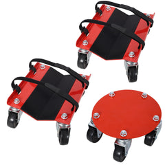 Snowmobile Dolly Heavy Duty V-Slide with 2.5"Swivel Casters and Rubber Pad Protecting Skis 1500Lbs Capacity,red color