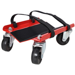 Snowmobile Dolly Heavy Duty V-Slide with 2.5"Swivel Casters and Rubber Pad Protecting Skis 1500Lbs Capacity,red color
