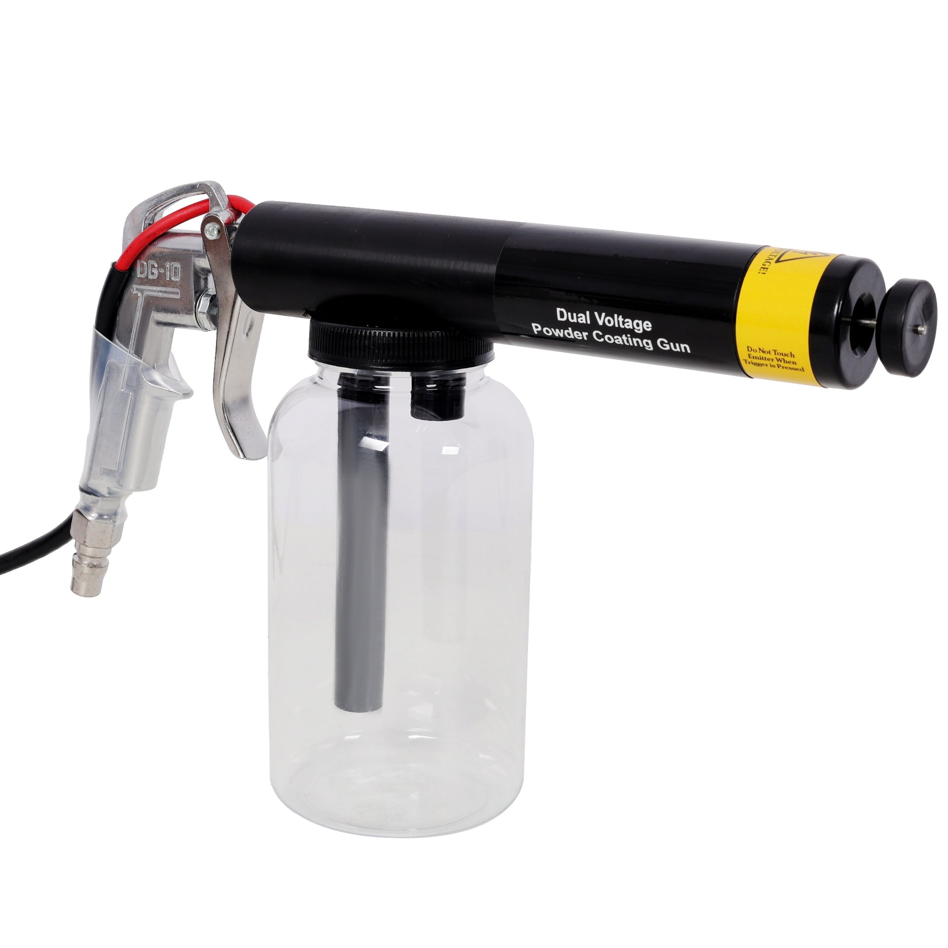 Dual Voltage 15KV 25KV Powder Coating Gun System, Powder Coating Machine with Clear Bottle, 120V/60HZ