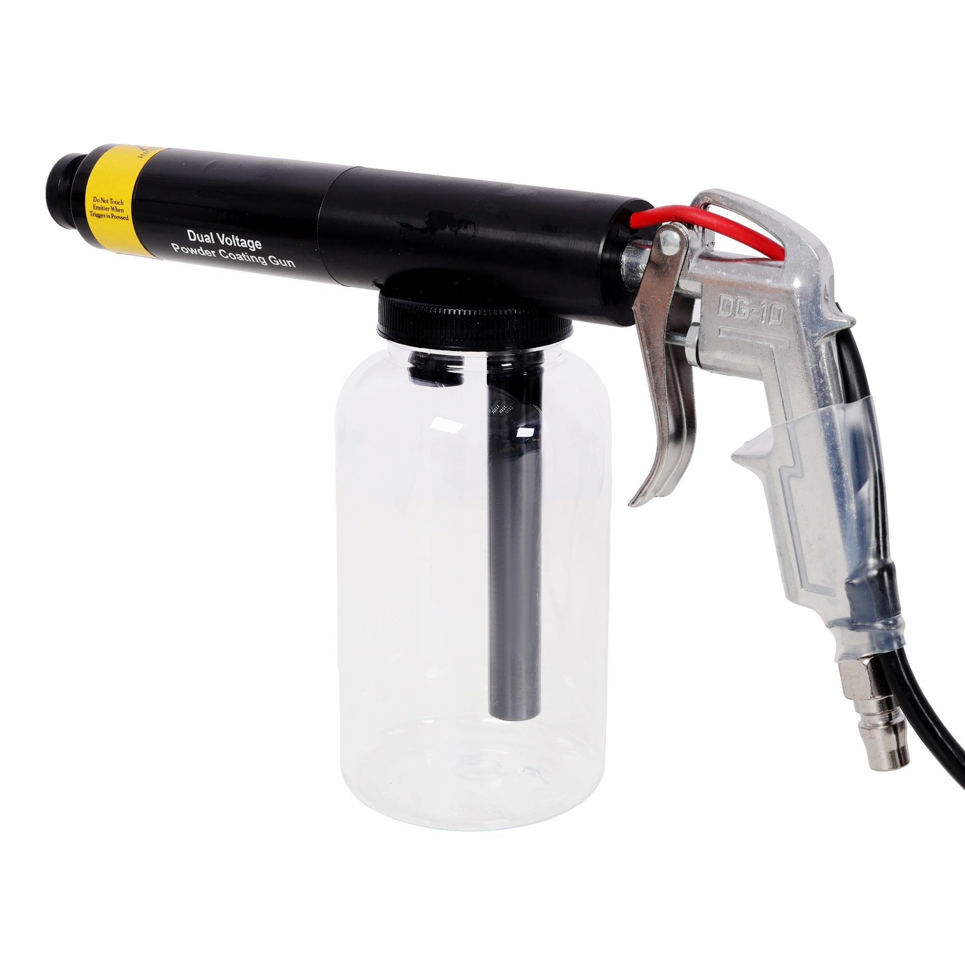 Dual Voltage 15KV 25KV Powder Coating Gun System, Powder Coating Machine with Clear Bottle, 120V/60HZ