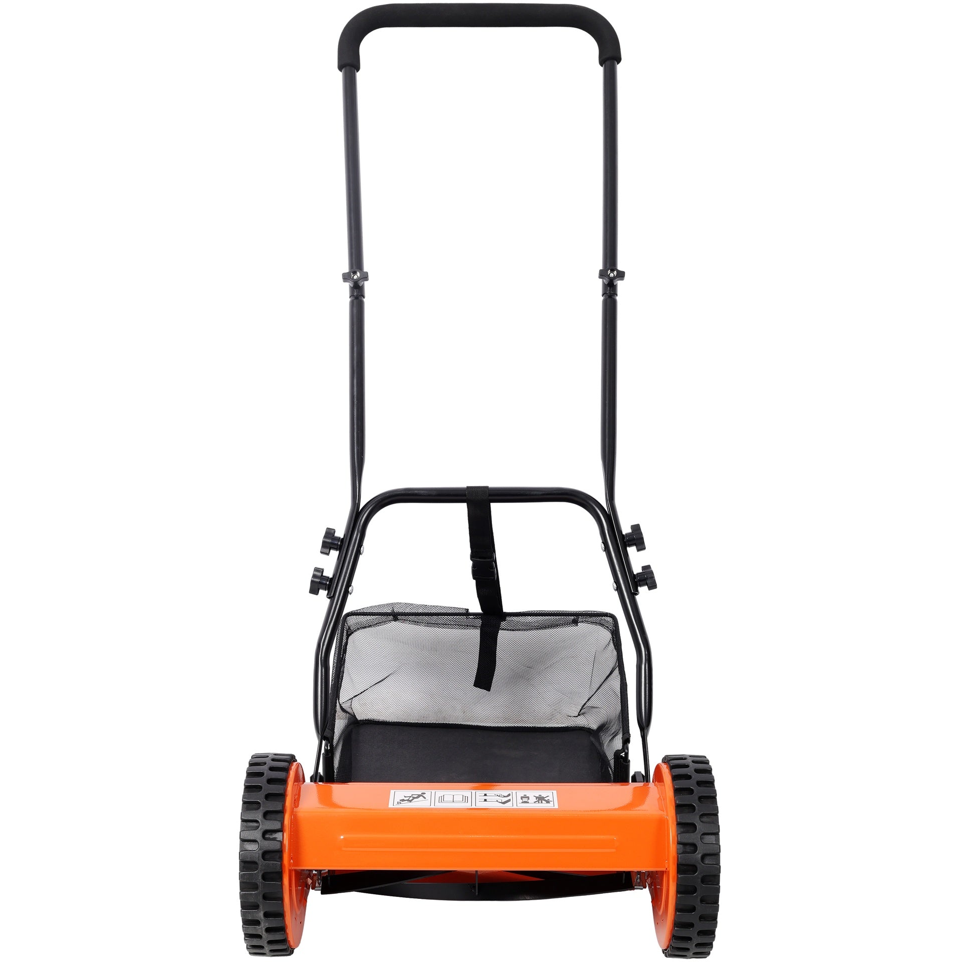 14-Inch 5-Blade Push Reel Lawn Mower with Grass Catcher, ORANGE COLOR