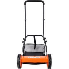 14-Inch 5-Blade Push Reel Lawn Mower with Grass Catcher, ORANGE COLOR