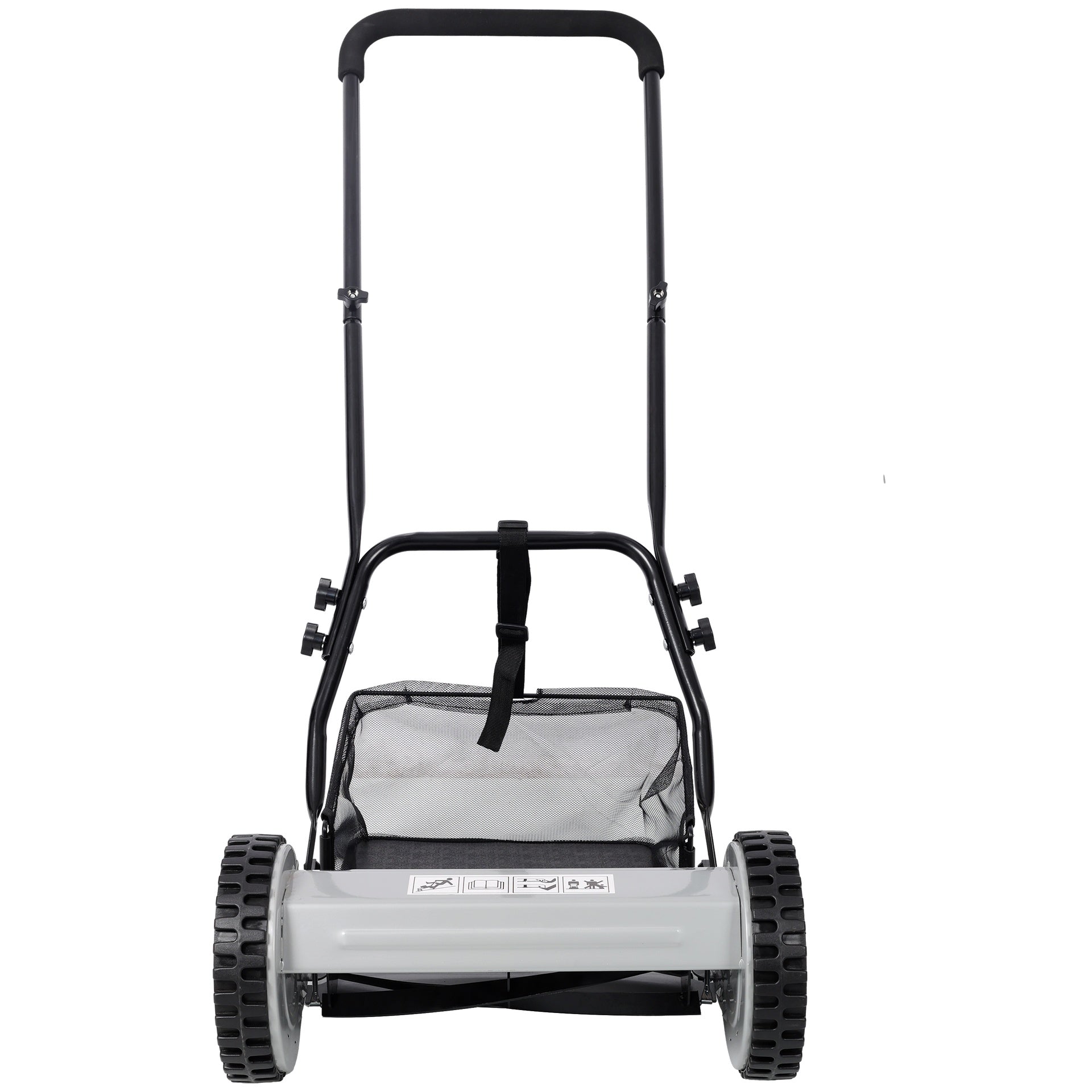 14-Inch 5-Blade Push Reel Lawn Mower with Grass Catcher, GRAY COLOR