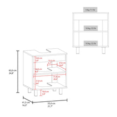 Under Sink Storage 24.8" H, 2 Doors, 2 Shelves, 4 Legs, Natural Oak - Bathroom