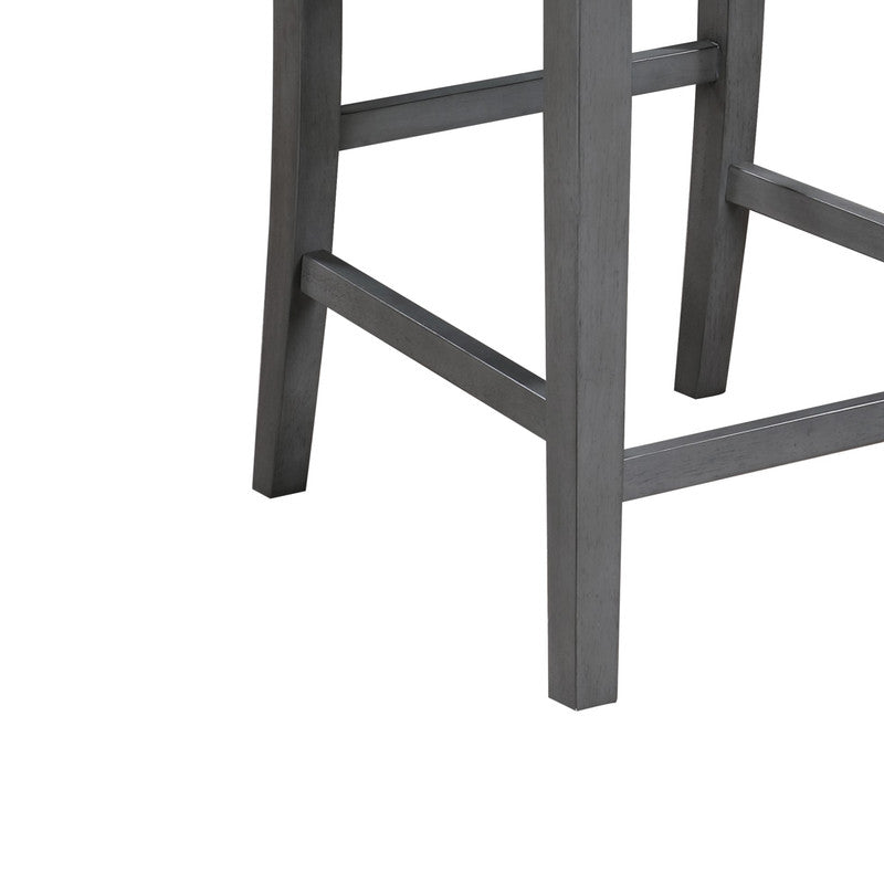 Gregorio Set of 2 Gray Finish Upholstered Seat 20"W Counter Height Chair