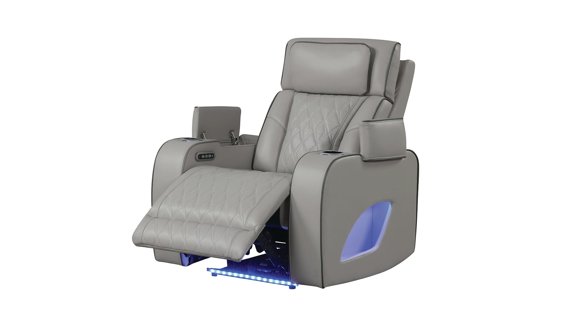 Fortuner Modern Style Upholstery Recliner Chair Made with Wood & Massage Function Included-Gray      same as G150109104  (NJ inventory)