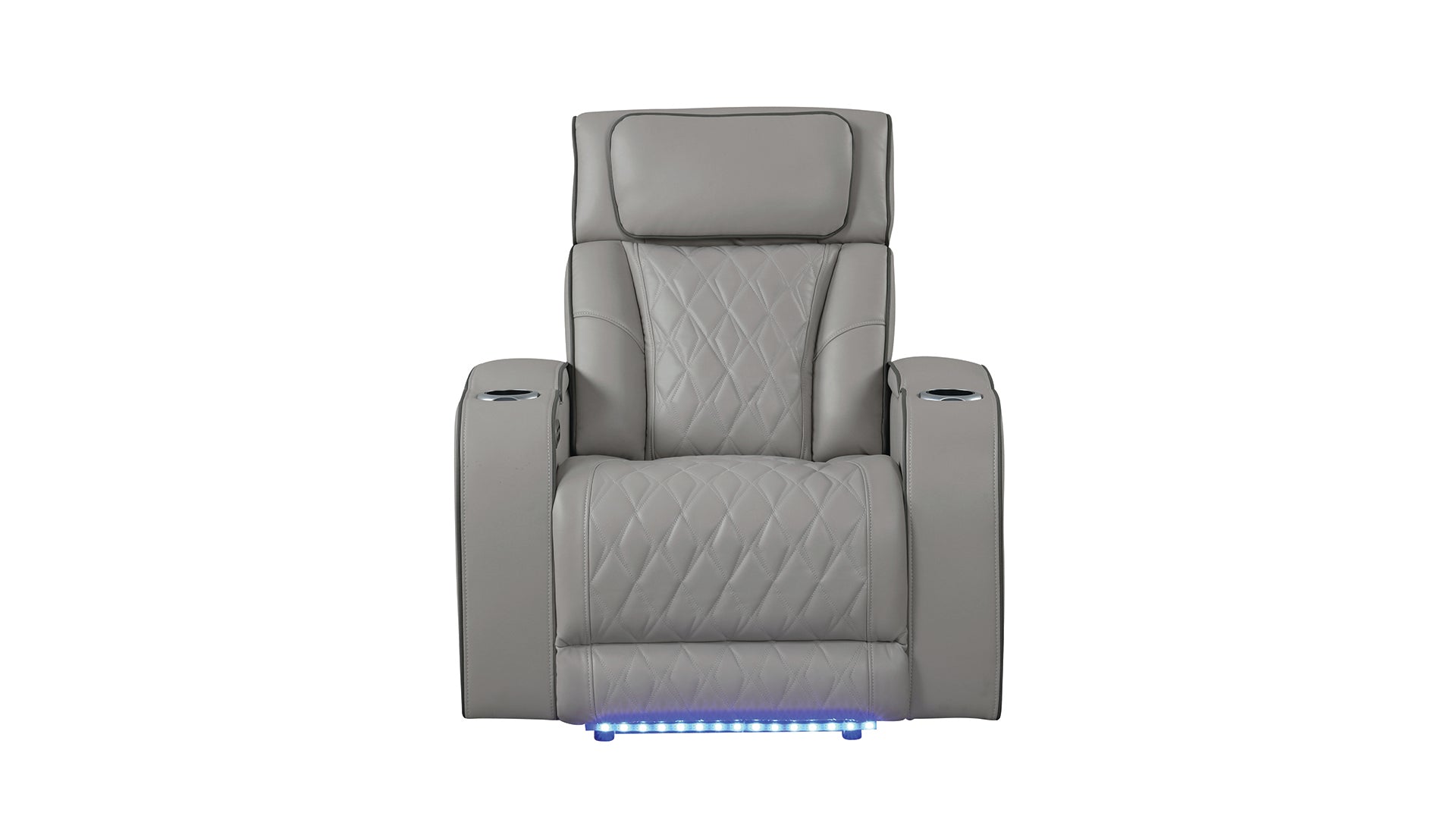 Fortuner Modern Style Upholstery Recliner Chair Made with Wood & Massage Function Included-Gray      same as G150109104  (NJ inventory)