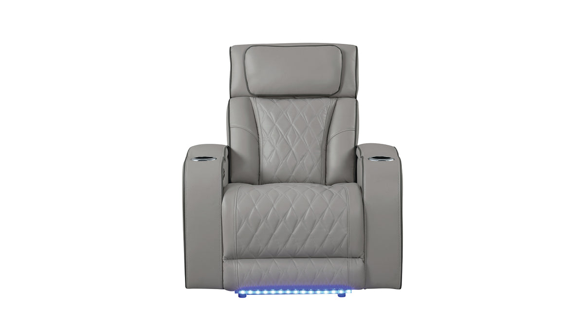 Fortuner Modern Style Upholstery Recliner Chair Made with Wood & Massage Function Included-Gray      same as G150109104  (NJ inventory)