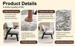 Mid-Century Modern Lounge Armchair -Seat Cushion - for Living Room, Study(Beige+Grey)