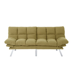 Multifuctional Sofa Bed, Foldable 2-Seater Sofa, Corduroy Fabric, Suitable for Living Rooms & Apartments (Yellow)