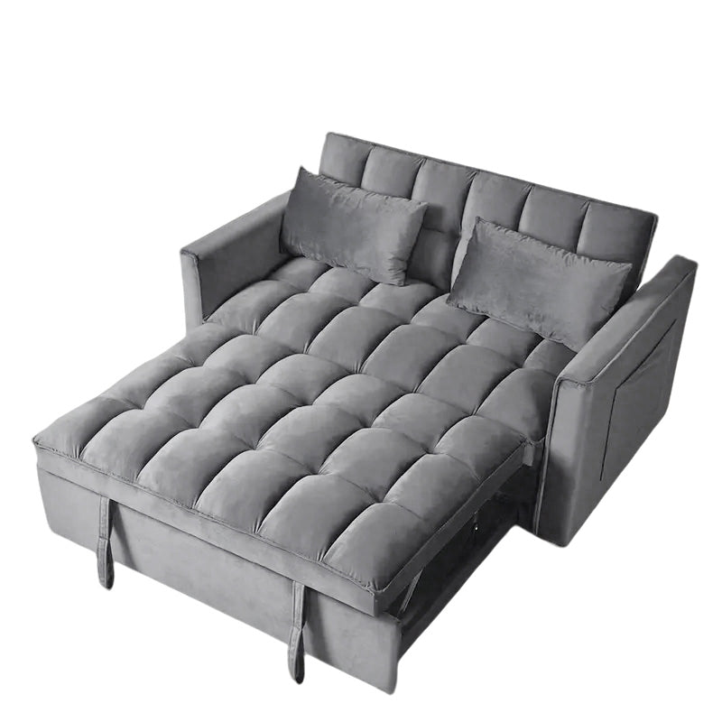 Modern 2-Seater Sofa, 54" Pull-Out Sleeper Sofa Bed for Living Room, Dark Gray