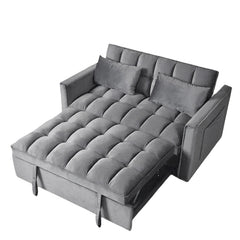 Modern 2-Seater Sofa, 54" Pull-Out Sleeper Sofa Bed for Living Room, Dark Gray
