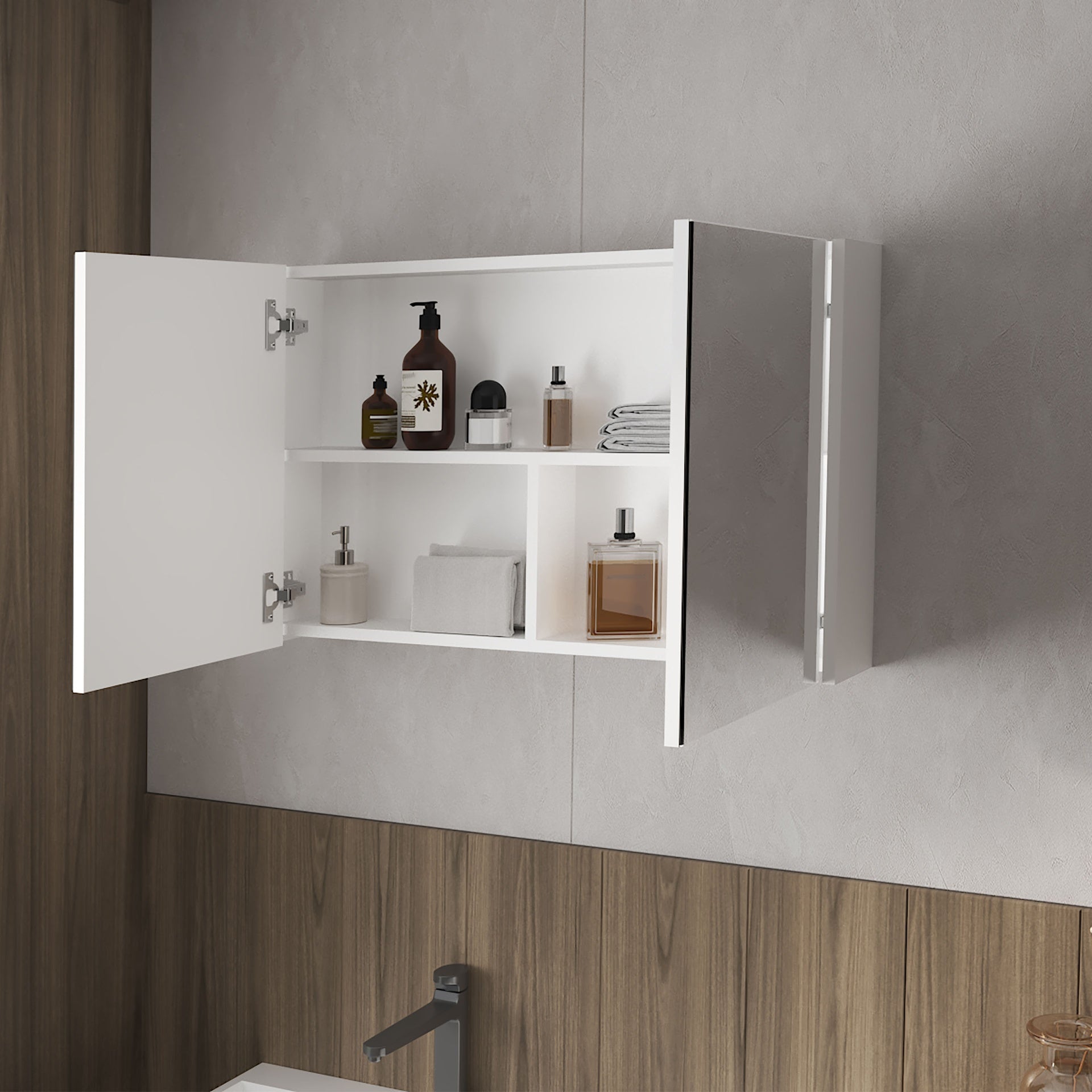 McNary Medicine Cabinet With Included Mirrors And 2 Doors, White