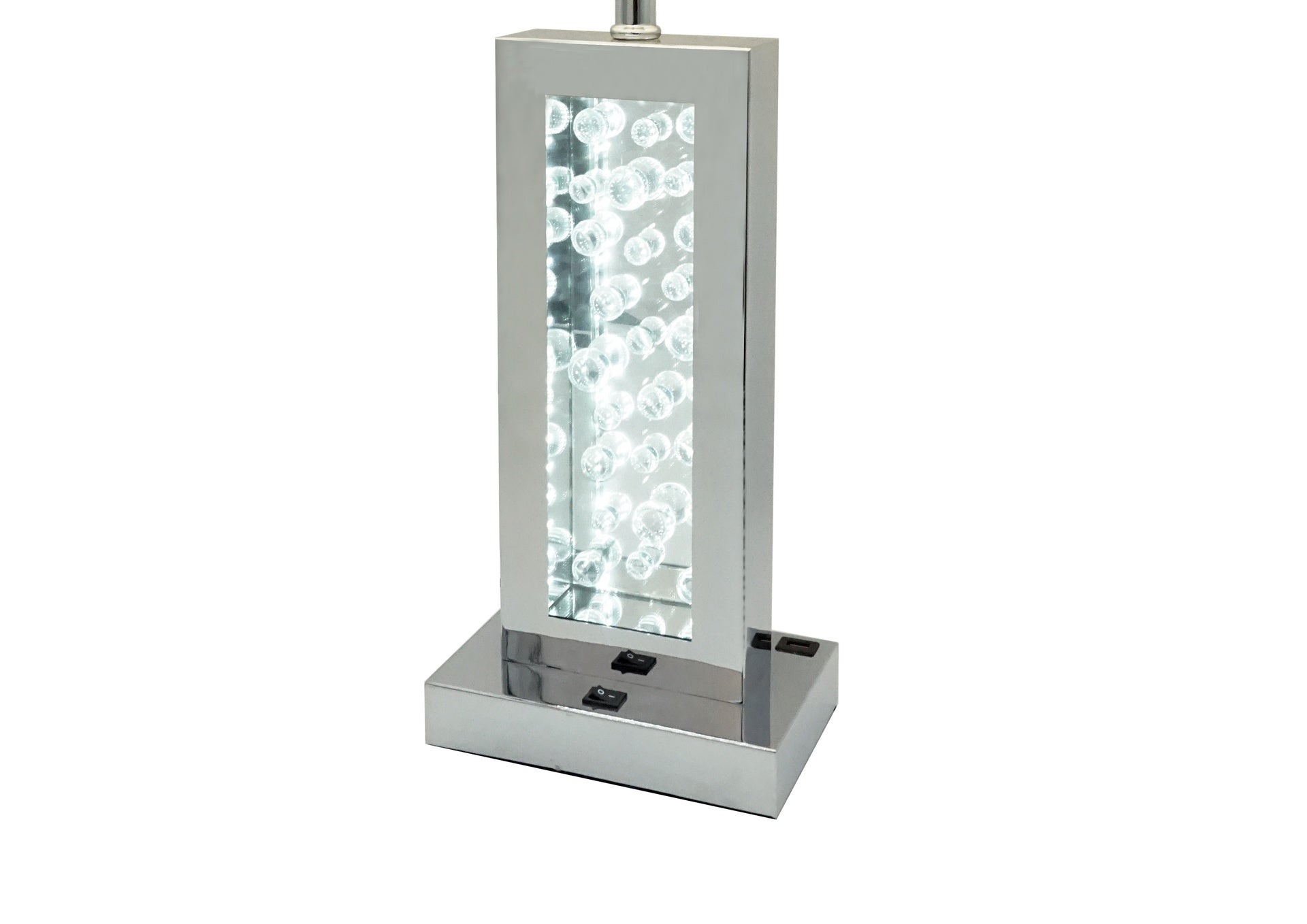 Modern Unique Glass Bubble Column Clean Rectangular Shade 1pc Lamp Ambient Glow Chrome LED Accent White