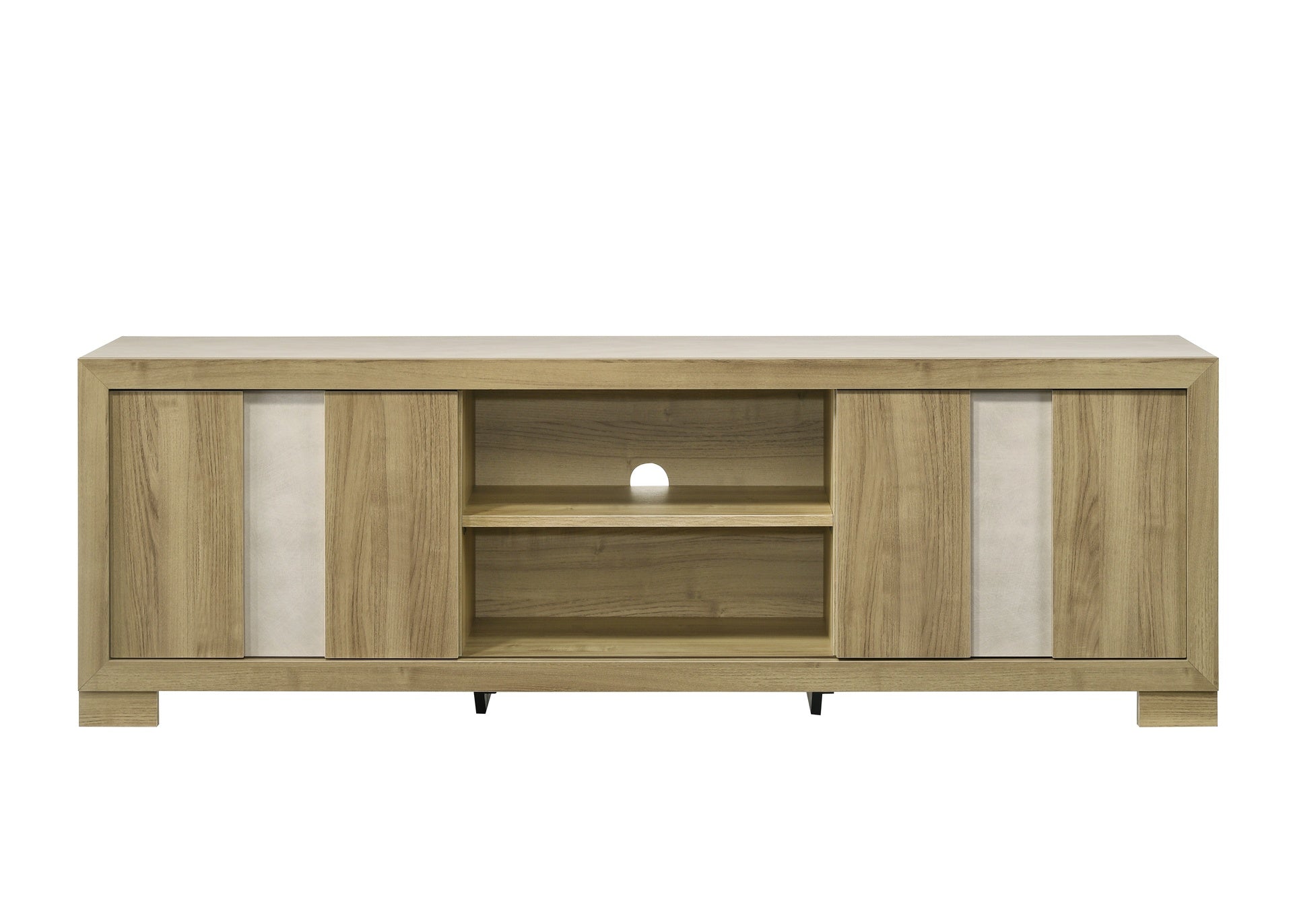 1pc Entertainment Console Rustic Charm Driftwood Wood Finish Open Shelf Living Room Furniture