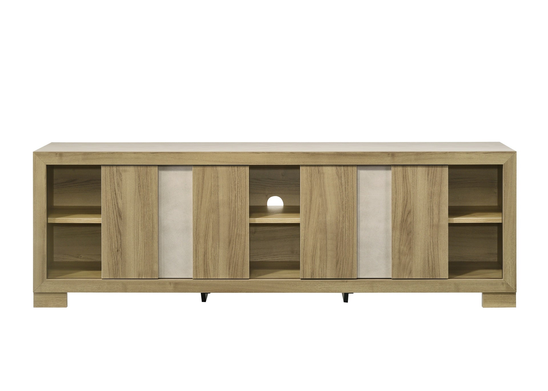 1pc Entertainment Console Rustic Charm Driftwood Wood Finish Open Shelf Living Room Furniture