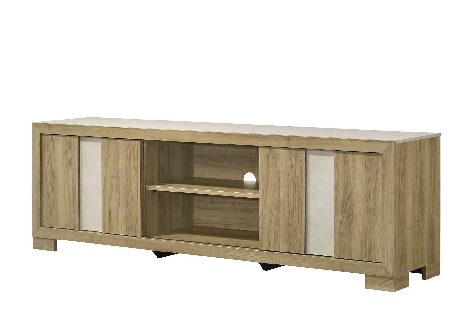 1pc Entertainment Console Rustic Charm Driftwood Wood Finish Open Shelf Living Room Furniture