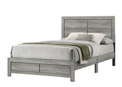 1pc Full Size Rustic Robust Platform Bed Clean-lined Headboard Wood Grain Finish Gray