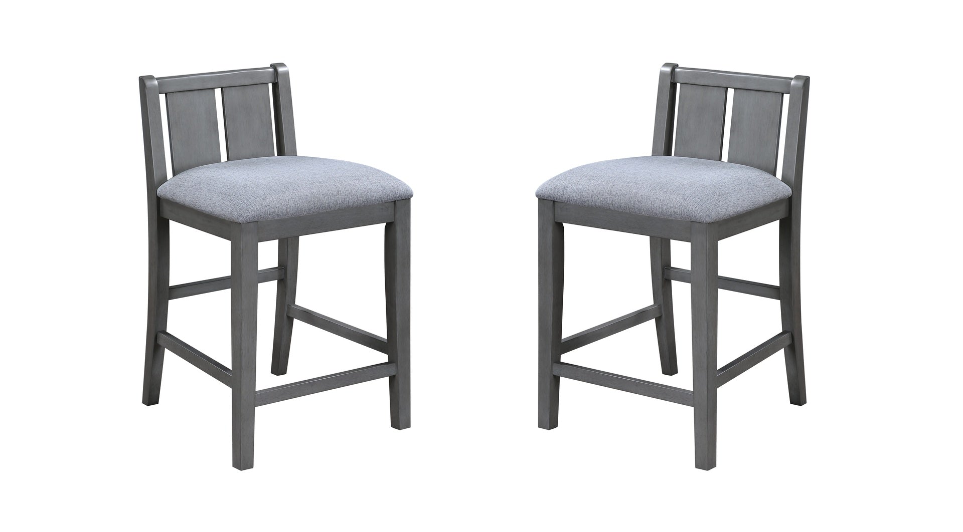 Graham Set of 2 Gray Finish Upholstered Seat 20" Counter Height Chair