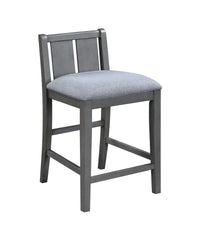 Graham Set of 2 Gray Finish Upholstered Seat 20" Counter Height Chair