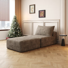 66.9"Sofa Bed, Convertible Sleeper Chair with Pillow,Back Support, Bed Comfy Floor Sofa Lounge for Living Room Bedroom, Single sofa,Camel(Plush Corduroy Fabric)