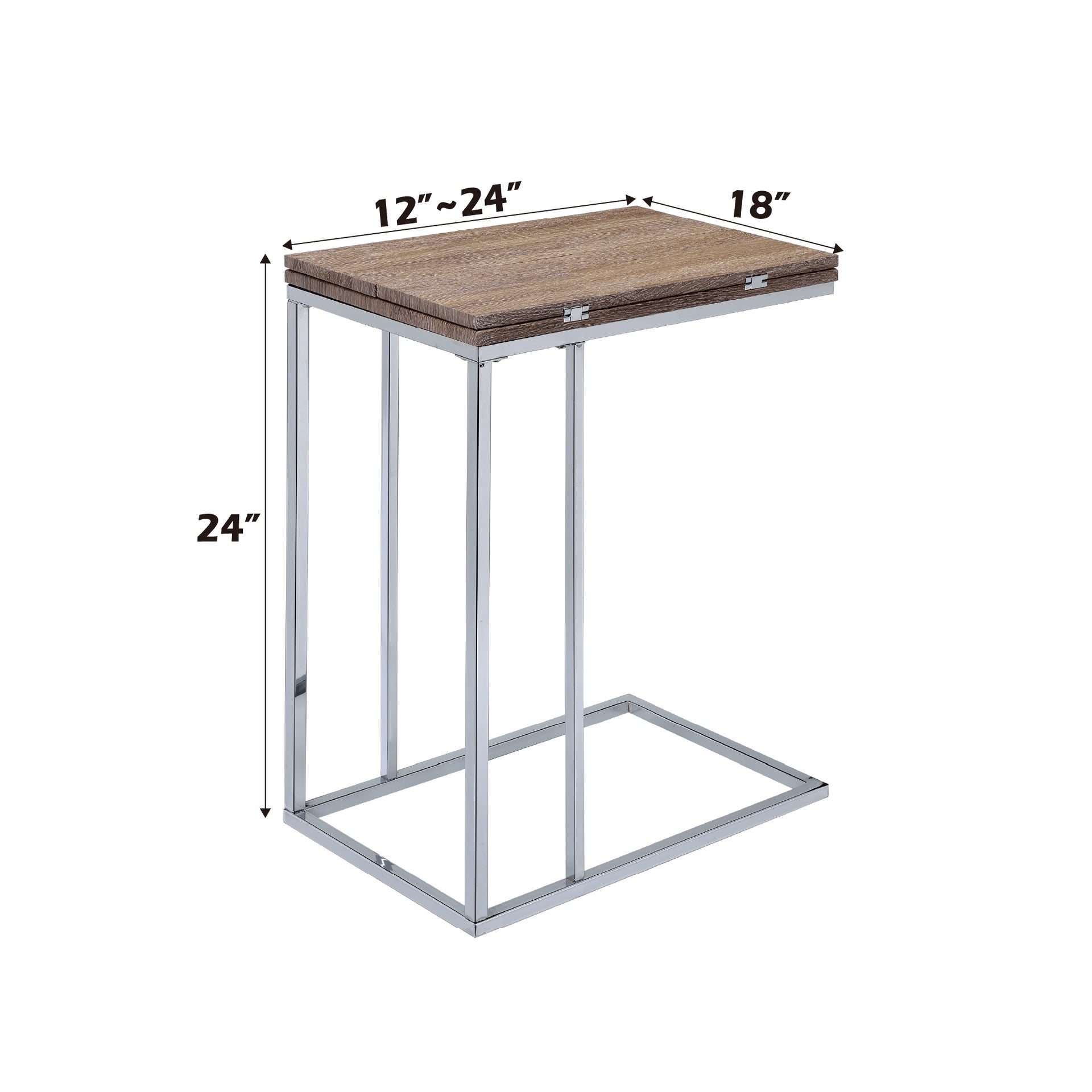 Danson Weathered Oak & Chrome Finish Accent Table