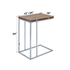 Danson Weathered Oak & Chrome Finish Accent Table