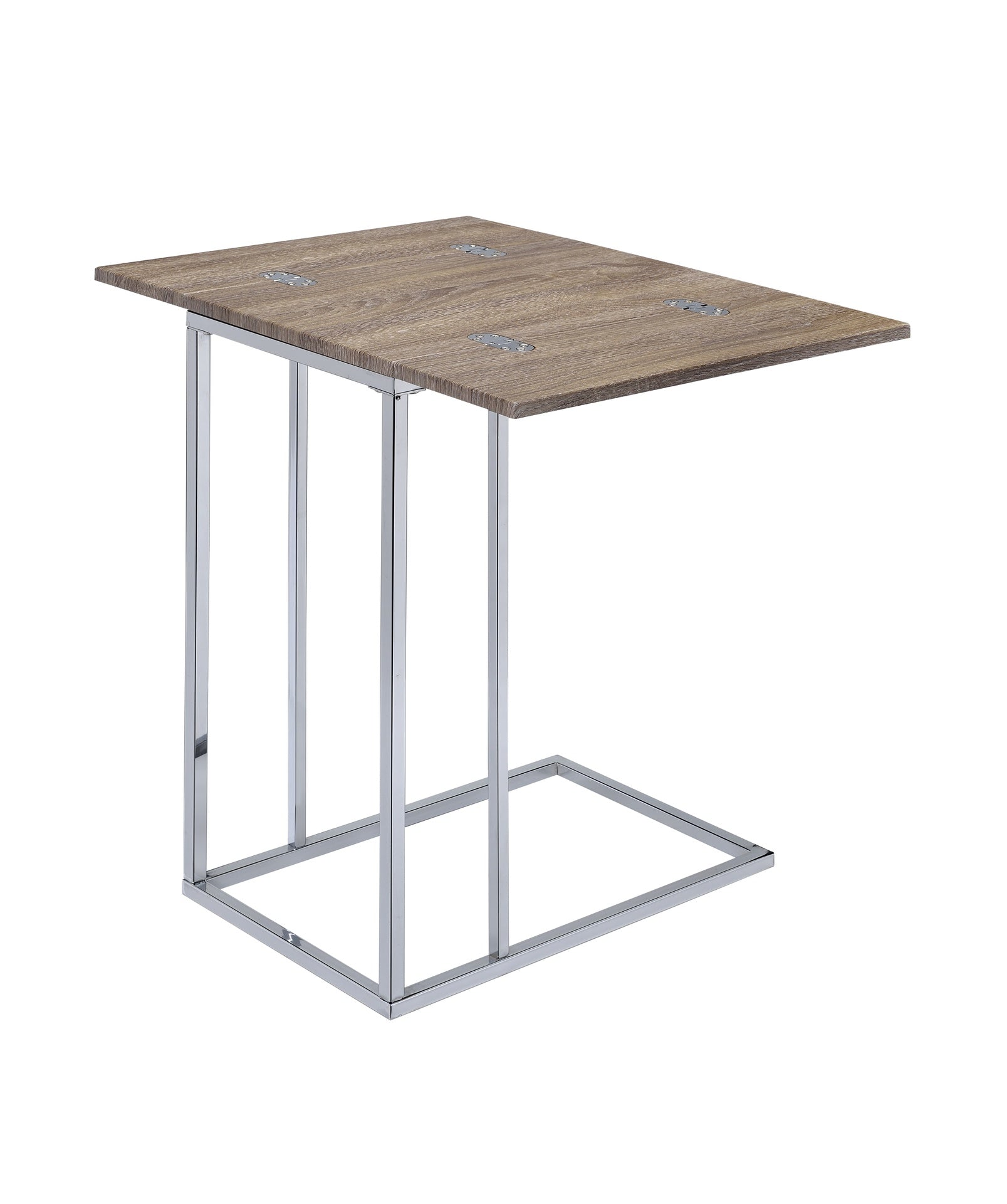 Danson Weathered Oak & Chrome Finish Accent Table