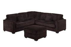 4pc Modern Sectional Set Coffee Finish Left And Right Arm Loveseat Matching Pillow Square Arms Cocktail Ottoman
Plastic Legs Primary Living Room