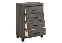 Modern Transitional Style 1pc Wooden Chest Bar Handle Gray Finish Bedroom Furniture