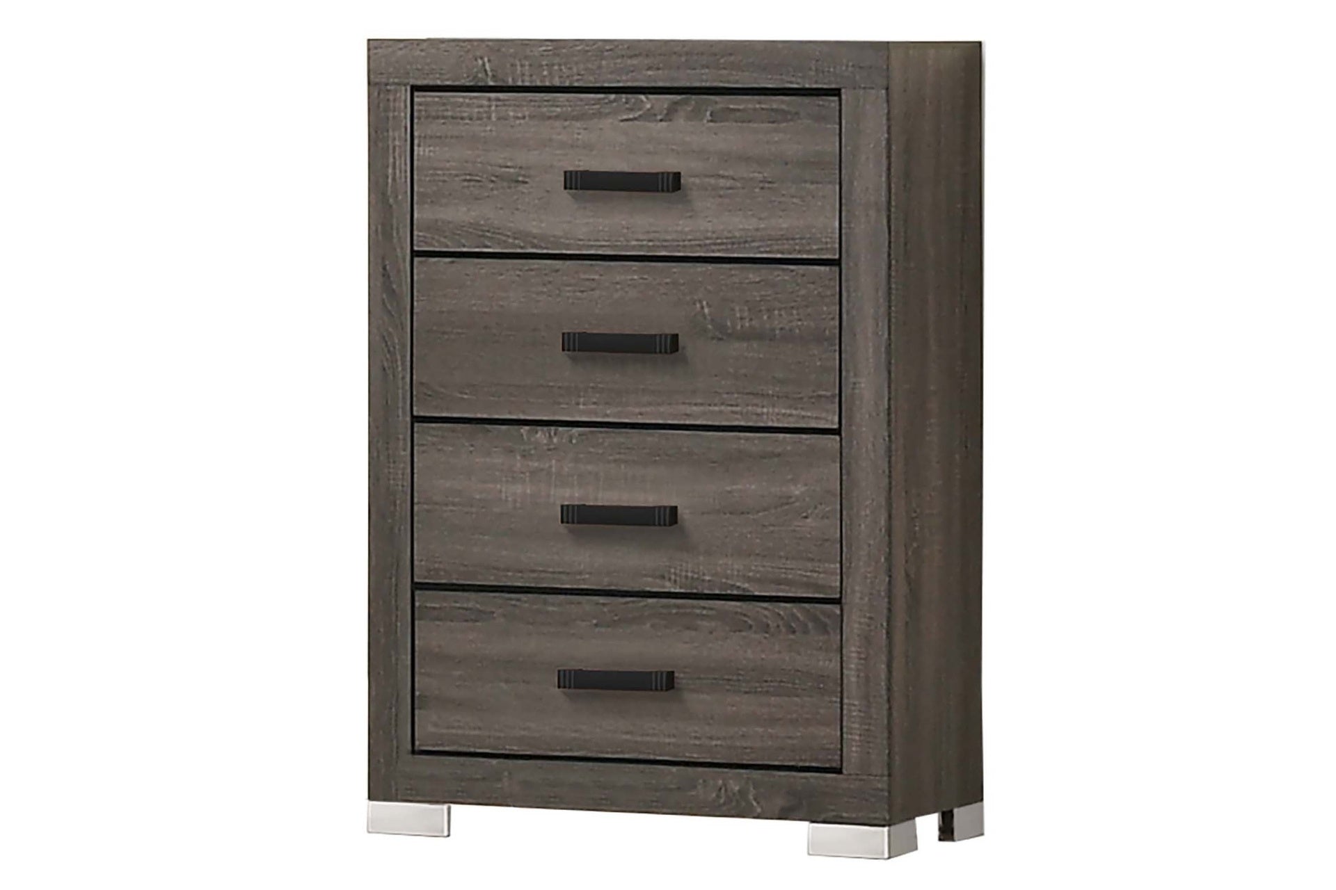 Modern Transitional Style 1pc Wooden Chest Bar Handle Gray Finish Bedroom Furniture