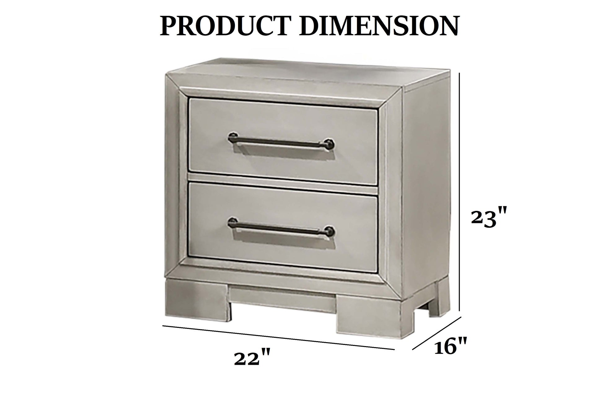 Modern Farmhouse Style 1pc Nightstand Square Legs Sleek Handles Antique White Finish Bedroom Furniture