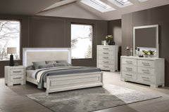 Modern Farmhouse Style 1pc Nightstand Square Legs Sleek Handles Antique White Finish Bedroom Furniture