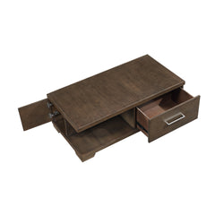 Modern Design Cocktail Table Espresso Finish Dovetail Drawer Shelf Contemporary Living Room Wooden Furniture 1pc Coffee Table