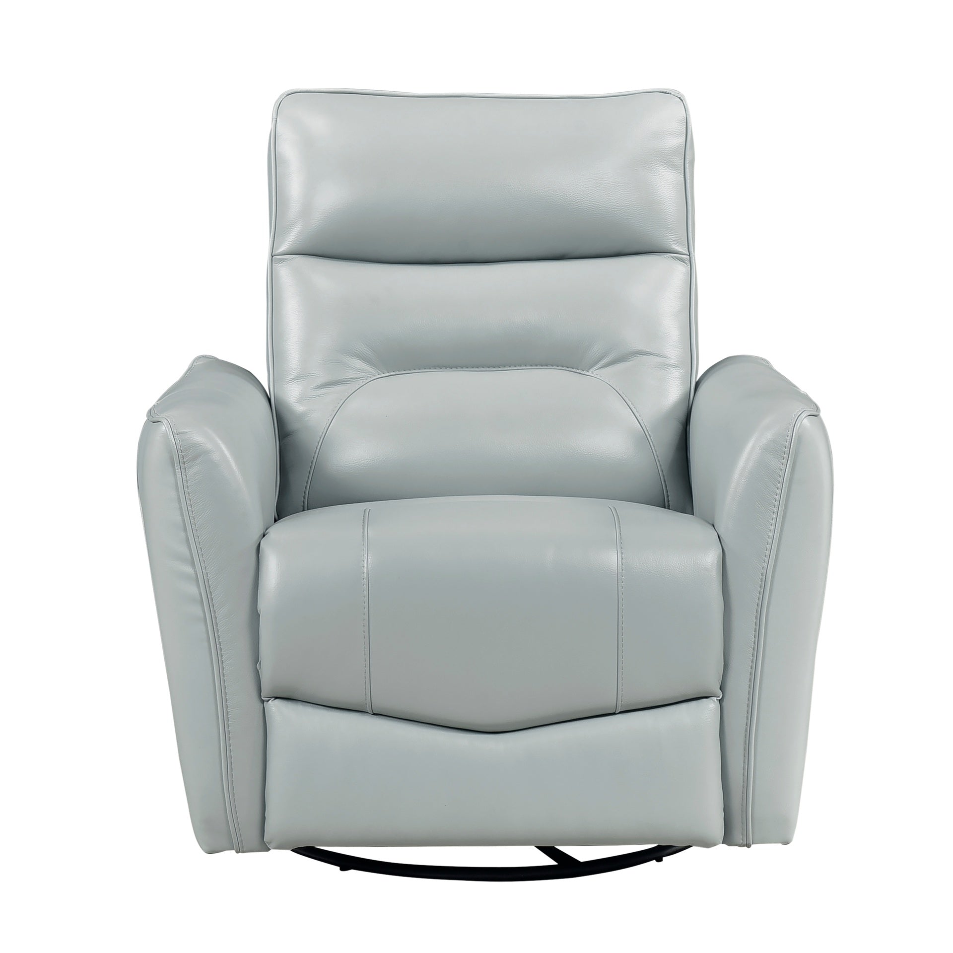 1pc Recliner Chair with Swivel Motion Luxurious Comfort Leather Upholstered Solid Wood Living Room Furniture, Aqua