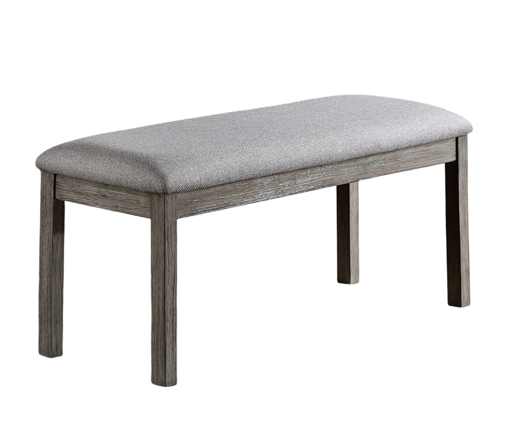Gray Color Dining Bench Padded Seat 1pc Bench Kitchen Dining Room Wire-Brushed Finish