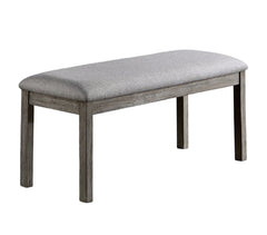 Gray Color Dining Bench Padded Seat 1pc Bench Kitchen Dining Room Wire-Brushed Finish