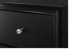 1pc Modern Glam Style Black Finish Glam Five Drawer Chest Pattern Wooden Bedroom Furniture