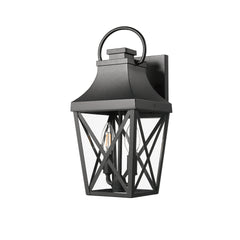 Outdoor Wall Lights, Porch Lights, Waterproof Outdoor Wall Sconce, Exterior Light Fixture Matte Black with Clear Glass Shade for Garage Patio Front Door Balcony (2 pack)