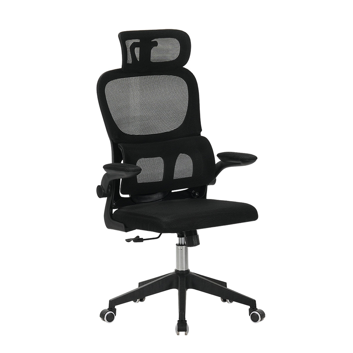 High Back Ergonomic Office Chair, Big and Tall Mesh Desk Chair with Wheels, Tilt Function, 3D Headrest, Lumbar Support, Swivel Rolling Computer Chair for Task, Home Office, Black