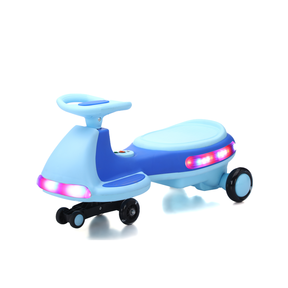 Electric wiggle car, fully illuminated, with enlarged flashing and silent wheels, 12V7 battery, dual drive 550 motor, and Bluetooth gliding and electric two-in-one.
