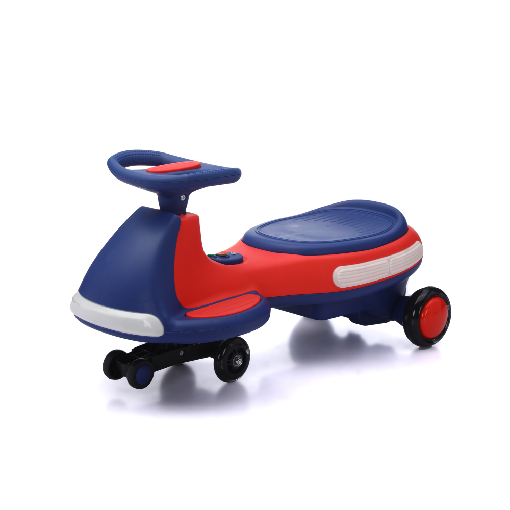 Light-Up Electric Wiggle Car with Pedal, Rechargeable Battery, 2-in-1 Swing Car, 2 motor Ride-On Toy, Anti-Rollover, Flashing Wheels for Ages 3