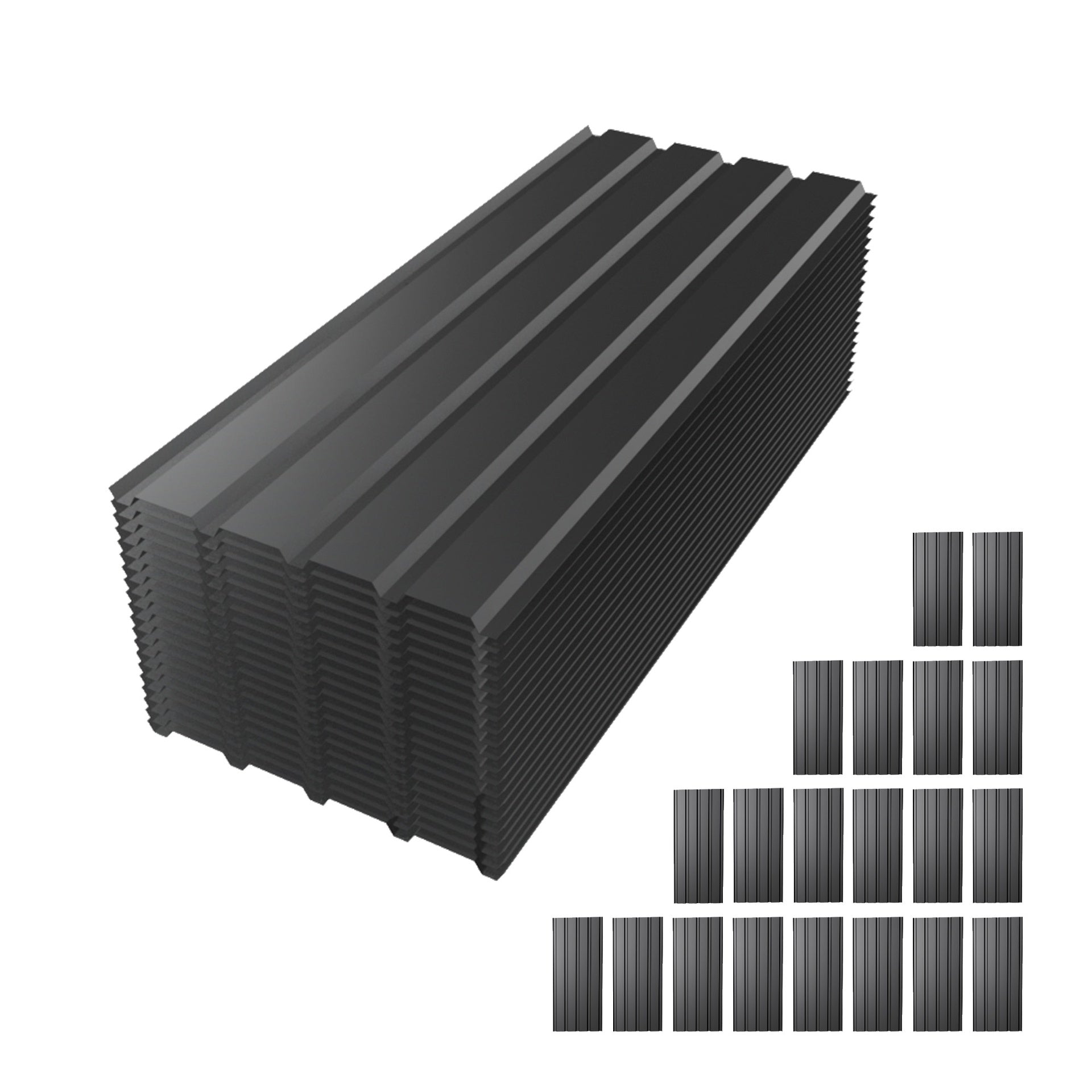 Metal Roof Panel length 42.5 IN Galvanized Roof Panels 20 PCS Waterproof Heavy Duty Metal Roof Panels for Outdoor House Storage Stables Patio Garages Sheds,Gray